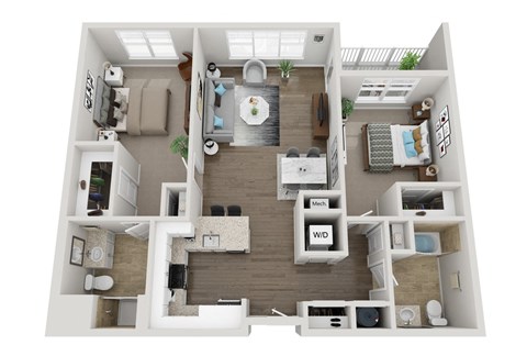 Two Bedroom Type A Floorplan